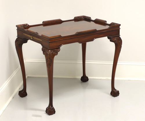 Late 20th Century Solid Flame Mahogany Chippendale Tea Table A