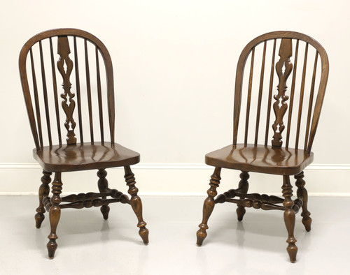 SOLD - ETHAN ALLEN Royal Charter Oak Bowback Windsor Dining Side Chairs - Pair B