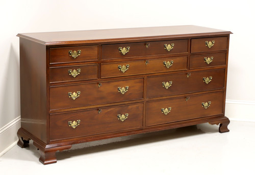 SOLD -  CRAFTIQUE Solid Mahogany Chippendale Ten-Drawer Triple Dresser w/ Ogee Feet