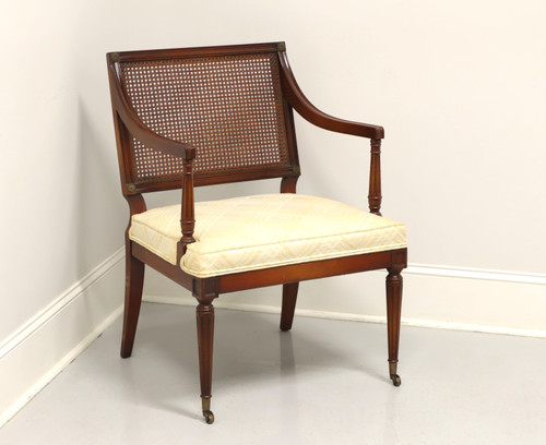 SOLD - Mid 20th Century French Louis XVI Style Caned Armchair on Casters