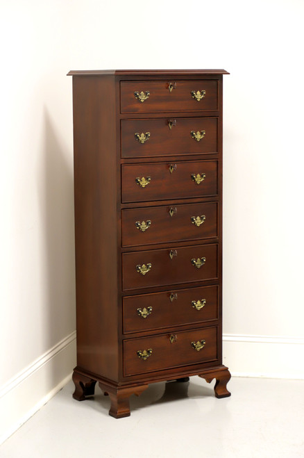 SOLD - CRAFTIQUE Solid Mahogany Chippendale Semainier Lingerie Chest with Ogee Feet