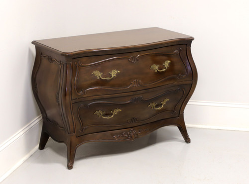 SOLD - HENREDON Folio 10 Walnut French Country Style Low Bombe Chest