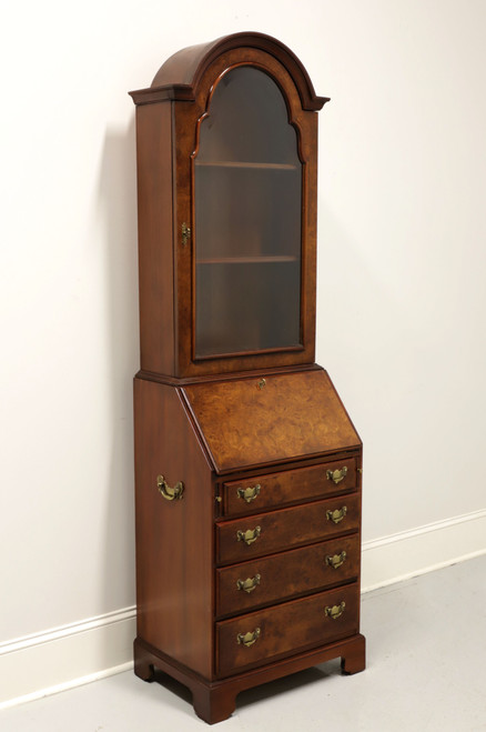 SOLD - HICKORY CHAIR James River Chippendale Burl Walnut Bonnet Top Secretary Desk