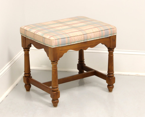 SOLD - ETHAN ALLEN Oak Country Cottage Style Bench Footstool - B