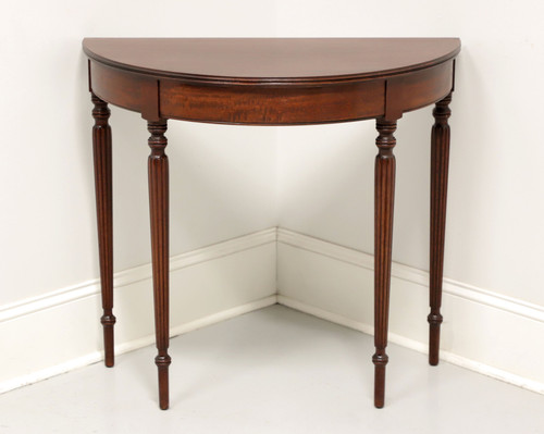 SOLD - PAINE FURNITURE Mahogany Sheraton Style Demilune Console Table