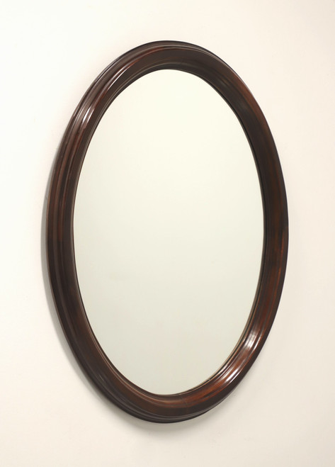SOLD - Vintage Traditional Style Mahogany Oval Wall Mirror
