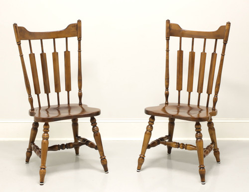 SOLD - TEMPLE STUART Rockingham Maple Windsor Cattail Dining Side Chairs - Pair B