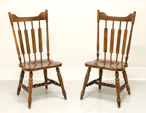 SOLD - TEMPLE STUART Rockingham Maple Windsor Cattail Dining Side Chairs - Pair A