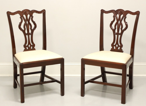 WELLINGTON HALL Mahogany Chippendale Straight Leg Dining Side Chairs - Pair C