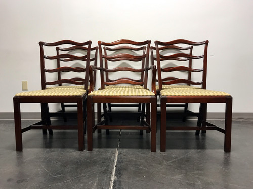 SOLD OUT - GEORGETOWN GALLERIES Solid Mahogany Ladder Back Dining Chairs - Set of 6 