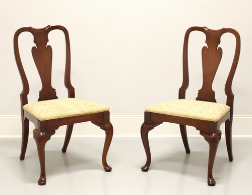 SOLD - HICKORY CHAIR Amber Mahogany Queen Anne Dining Side Chairs - Pair B