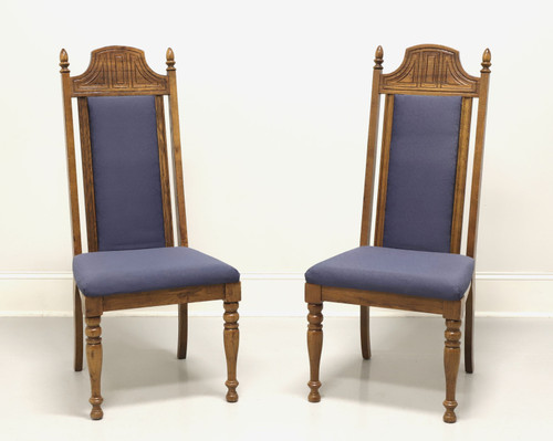 SOLD - BURLINGTON HOUSE Oak Spanish Revival Dining Side Chairs - Pair C