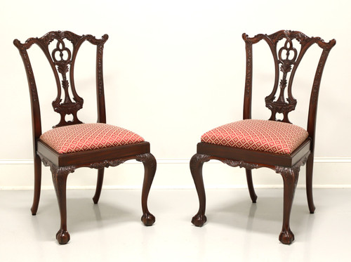 SOLD - MAITLAND SMITH Mahogany Chippendale Ball in Claw Dining Side Chairs - Pair A