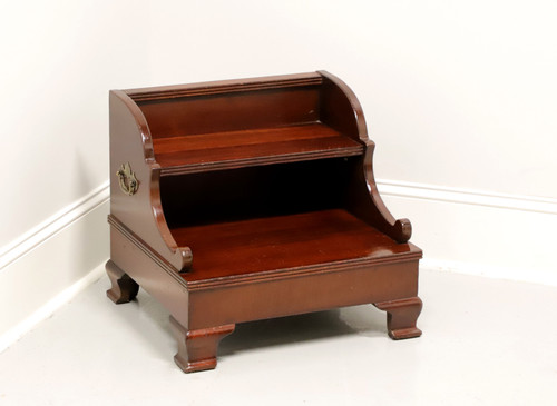 SOLD - Late 20th Century Solid Mahogany Chippendale Bed Steps with Ogee Feet
