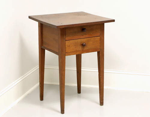 SOLD - Antique 18th Century Primitive Walnut Two-Drawer End Side Table