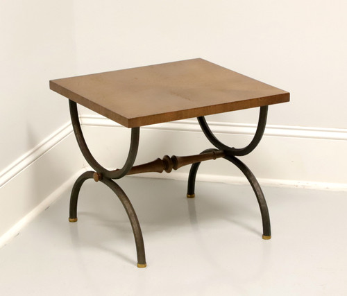 TOMLINSON 1960's Walnut Square Cocktail Table with Metal Legs - B