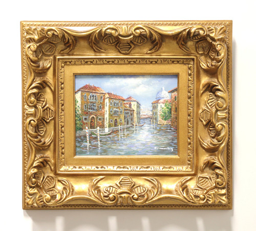 SOLD - Mid 20th Century Oil on Canvas Painting - Venice Canal Scene - Signed C Manning