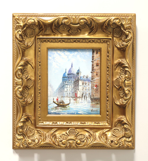 SOLD - Mid 20th Century Oil on Canvas Painting - Venice Canal Scene - Signed Burner