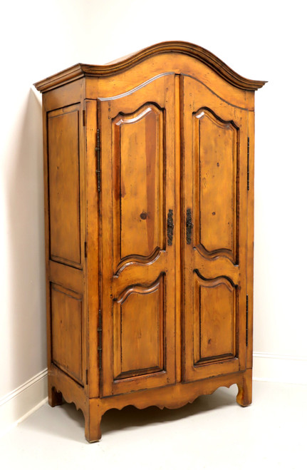 SOLD - Late 20th Century Pine French Country Style Armoire / Linen Press