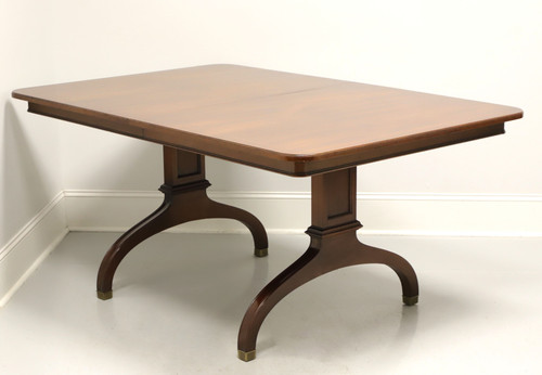 SOLD - Mid 20th Century Mahogany String Inlay Trestle Dining Table