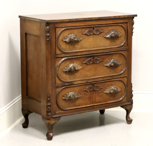 SOLD - Antique Circa 1900 Victorian Walnut Three-Drawer Chest