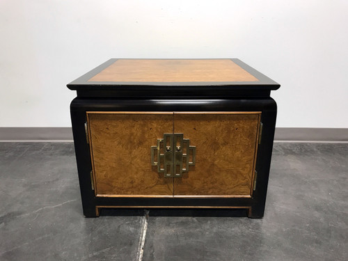 SOLD - CENTURY Chin Hua by Raymond Sobota Burl Wood Lacquer Square End Table Cabinet