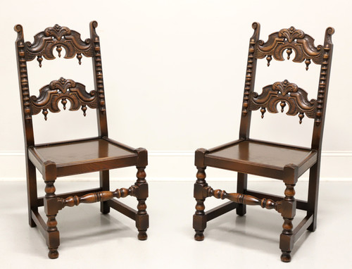 GRAND RAPIDS BOOKCASE and Chair Co Early 20th Century Oak Gothic Revival Dining Side Chairs - Pair A