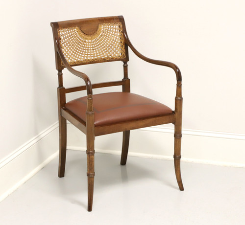 SOLD - Faux Bamboo Regency Style Spider Web Cane Armchair