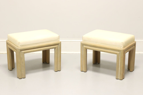 SOLD - HAMMARY Oak Contemporary Coastal Bench Footstool - Pair