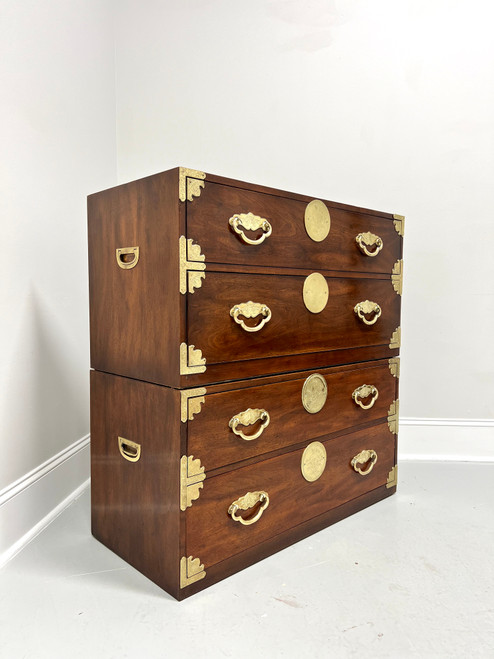 SOLD - HENREDON Asian Japanese Tansu Campaign Style Modular Stackable Chests - Pair A