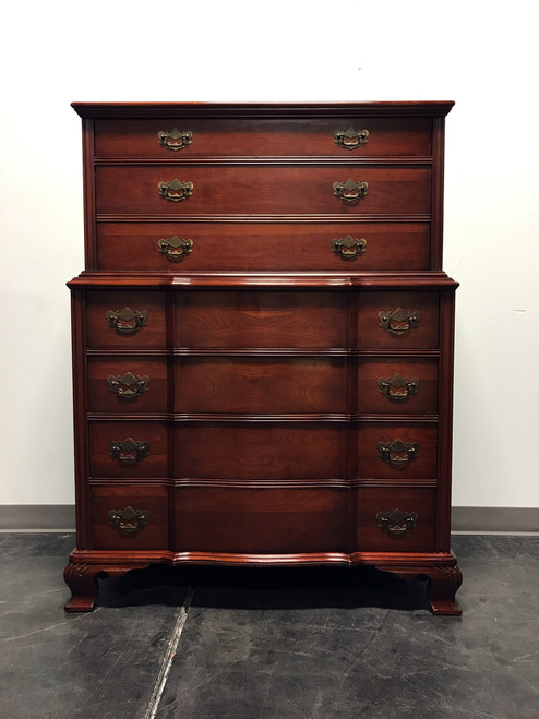 SOLD OUT - KLING Solid Cherry Serpentine Chippendale 6 Drawer Chest on Chest
