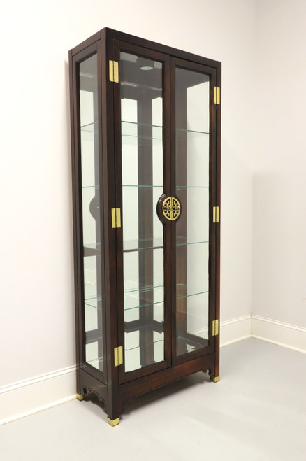 SOLD - AMERICAN OF MARTINSVILLE Mahogany Asian Chinoiserie Curio Display Cabinet