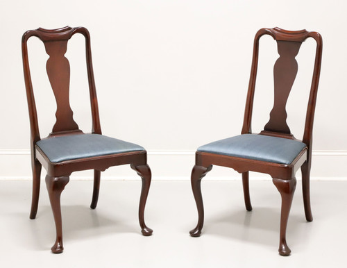 SOLD - HICKORY CHAIR Solid Mahogany Queen Anne Style Dining Side Chairs - Pair