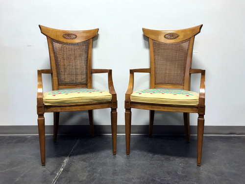 SOLD OUT - DREXEL HERITAGE Palazzo Italian Provincial Neoclassical Cane Dining Captain's Arm Chairs - Pair