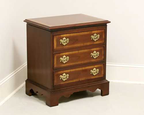 DIXIE Banded Mahogany Chippendale Nightstand Bedside Chest