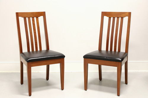 ROBERT BERGELIN Custom Solid Cherry Mission Dining Side Chairs - Pair A