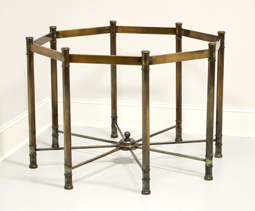 SOLD - 1960's Brass Octagonal Hollywood Regency Dining Table Base for Glass Top