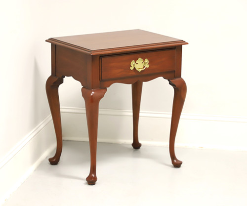 SOLD - HENKEL HARRIS 141 24 Solid Wild Black Cherry Queen Anne End Side Table - B