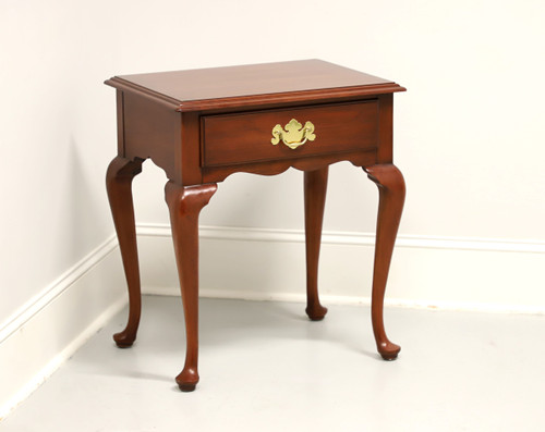 SOLD - HENKEL HARRIS 141 24 Solid Wild Black Cherry Queen Anne End Side Table - A