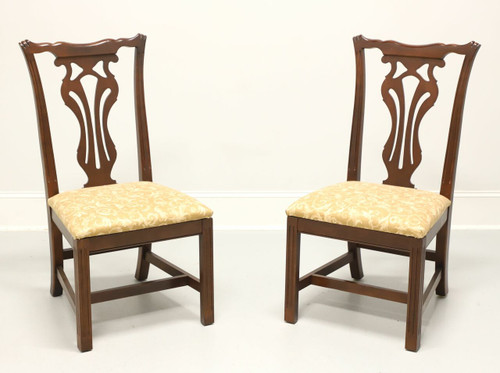 SOLD - KNOB CREEK Mahogany Chippendale Dining Side Chairs - Pair A