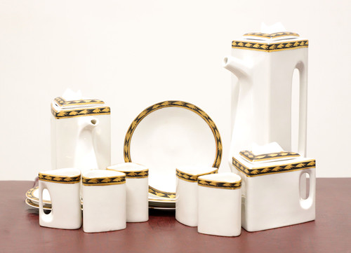 SOLD - CUSINS Porcelain Triangular Coffee & Desert Set - Service for Five