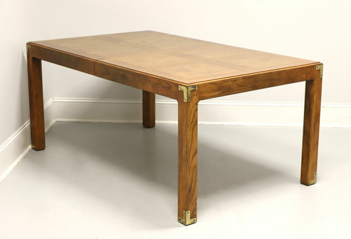 SOLD - HENREDON Artefacts Knotty Oak Rectangular Campaign Style Dining Table