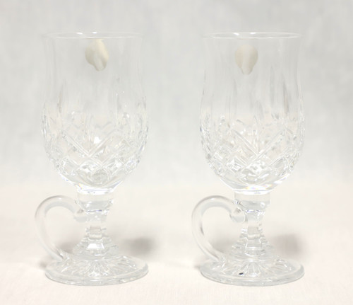 SOLD - WATERFORD Crystal Ireland 6.5" Lismore Irish Coffee Mugs - Pair A