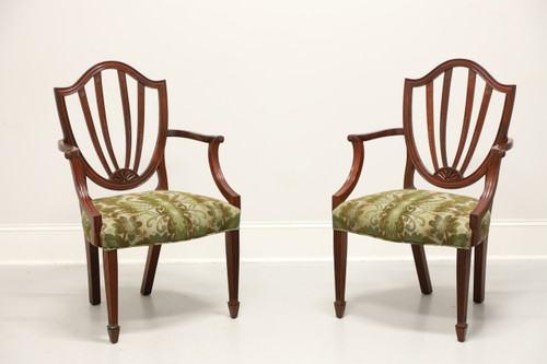 SOLD -  BAKER Historic Charleston Mahogany Hepplewhite Dining Armchairs - Pair