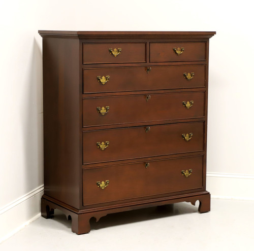 SOLD - CRAFTIQUE Solid Mahogany Chippendale Two Over Four Drawer Tall Chest