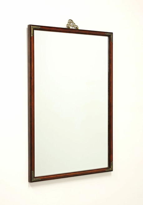 SOLD - Mid 20th Century Mahogany Japanese Tansu Campaign Style Wall Mirror