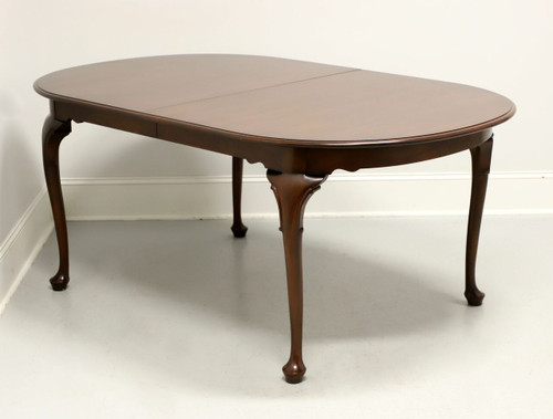 SOLD - HENKEL HARRIS 2205 22 Solid Wild Black Cherry Queen Anne Oval Dining Table