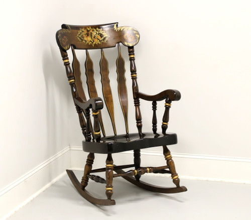 SOLD - NICHOLS & STONE Pine Stenciled Windsor Rocking Chair