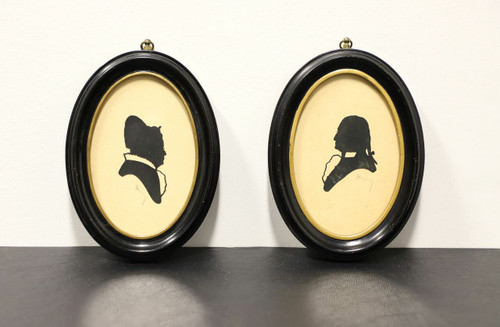 SOLD - Antique Framed Silhouette Portraits of a Couple - Pair