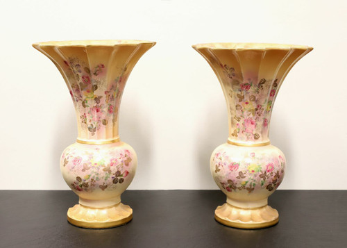 BECKWITH CHINA Hand Painted Porcelain Vases - Pair